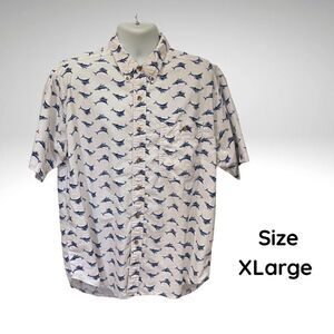 Wrangler Rugged Wear Men’s Short-Sleeve Button-Down – Sailfish Print – Size XL